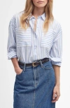 BARBOUR NICOLA STRIPE COTTON BUTTON-UP TUNIC