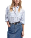 Barbour Nicola Stripe Cotton Button-up Tunic In White/blue Stripe