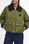 Barbour Nora Jacket In Dark Moss/light Sand/dark Moss