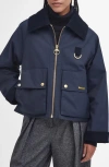 Barbour Women's Nora Oversized-collar Utility Jacket In Military Brown/dark Navy