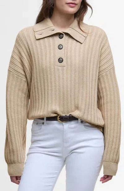 Barbour Norham Cotton & Wool Polo Sweater In Brown