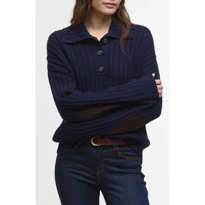 Barbour Norham Polo Sweater In Blue