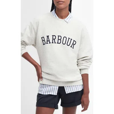 Barbour Northumberland Logo Crew-neck Sweater In White