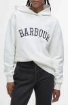 Barbour Northumberland Logo Embroidered Cotton Graphic Hoodie In Gray