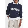 Barbour Northumberland Logo Embroidered Cotton Graphic Sweatshirt In Blue