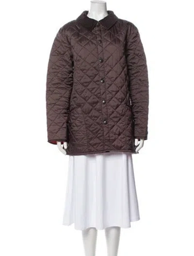 Pre-owned Barbour Nylon Coat In Brown