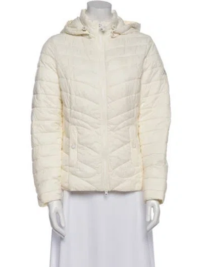 Pre-owned Barbour Nylon Faux Fur Jacket In Neutral