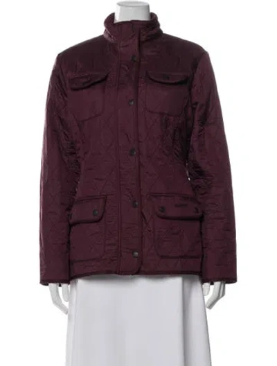 Pre-owned Barbour Nylon Jacket In Burgundy