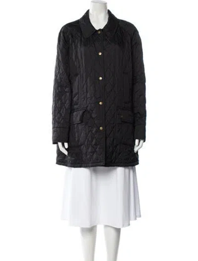 Pre-owned Barbour Nylon Peacoat In Grey