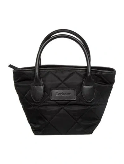 Pre-owned Barbour Nylon Top Handle Bag In Black