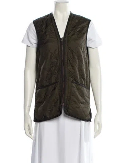 Pre-owned Barbour Nylon Vest In Green