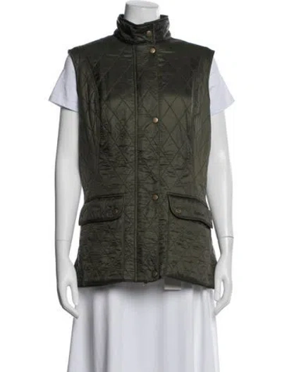 Pre-owned Barbour Nylon Vest In Green