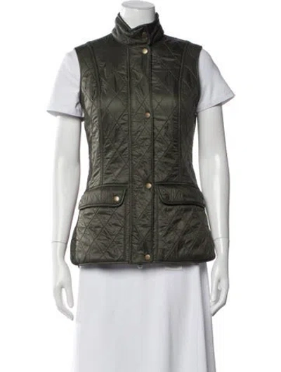 Pre-owned Barbour Nylon Vest In Green