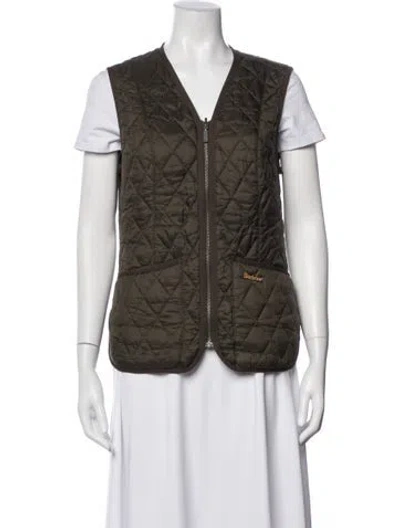 Pre-owned Barbour Nylon Vest In Green