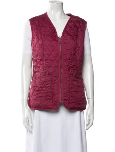 Pre-owned Barbour Nylon Vest In Red