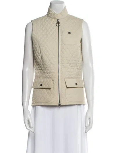 Pre-owned Barbour Nylon Vest In White