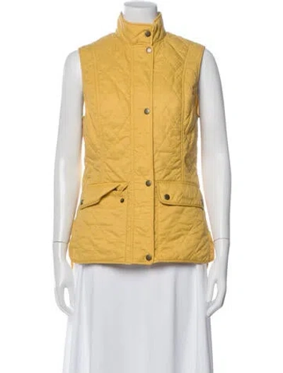 Pre-owned Barbour Nylon Vest In Yellow