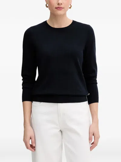 Barbour Oakley Crew-neck Long-sleeve Sweater In Blue
