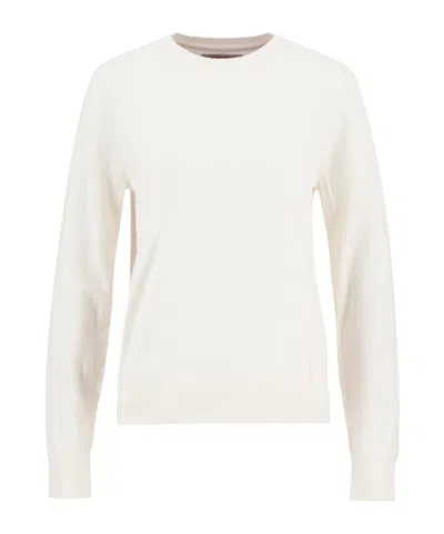 Barbour Oakley Crew-neck Long-sleeve Sweater In White