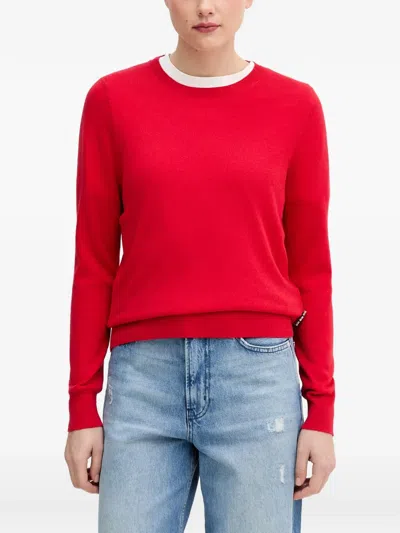 Barbour Oakley Crew-neck Sweater In Red