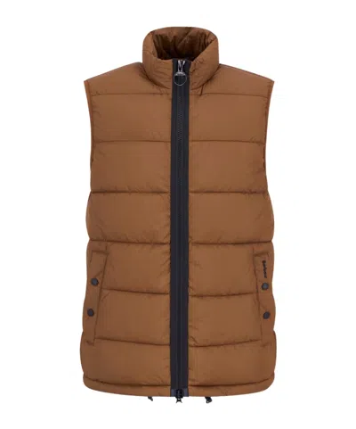 Barbour Offshore Zip-up Padded Gilet In Brown