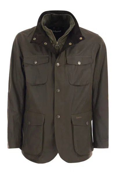 Barbour Ogston - Waxed Cotton Jacket In Green