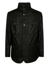Barbour Ogston Wax Jkt Casual Jacket In Black Cotton In Black