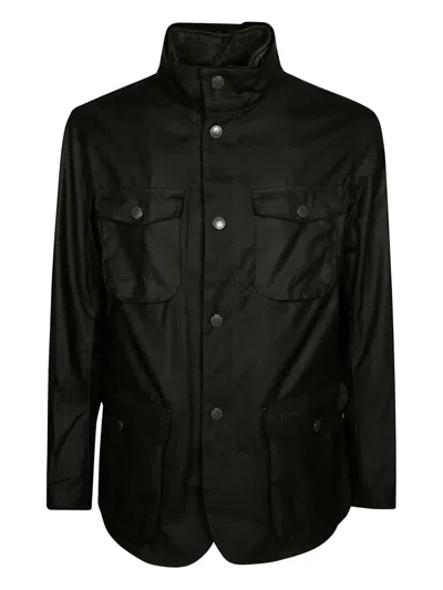 Barbour Ogston Wax Jkt Casual Jacket In Black Cotton