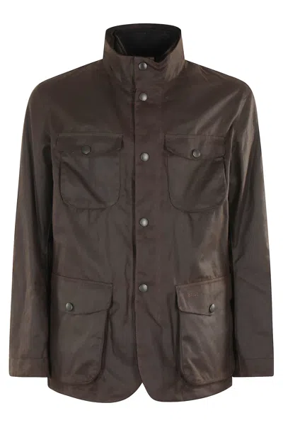 Barbour Ogston Wax Jacket In Brown