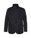 Barbour Ogston Wax Jkt Casual Jacket In Black Cotton In Black