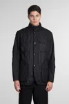 Barbour Ogston Wax Jkt Casual Jacket In Black Cotton In Black
