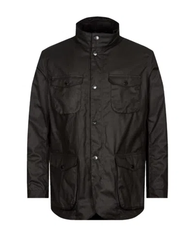 Barbour Ogston Wax Military Jacket In Black
