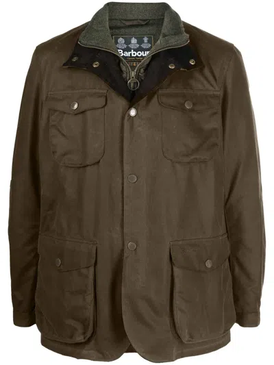 Barbour Ogston Waxed Cotton Jacket In Grün