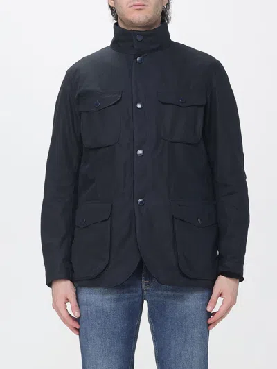 Barbour Ogston Windproof Waxed Cotton Jacket With High Neck And Patch Pockets In Black
