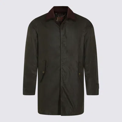 BARBOUR OLIVE COTTON WAX TRENCH