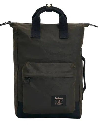 Barbour Olive Field Wax Backpack In Green