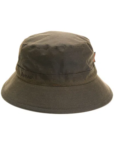 Barbour Olive Green Logo Bucket Hat