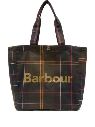 Barbour Olive Logo Tote In Green