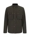 Barbour Olive Mock Collar Logo Jacket In Pattern