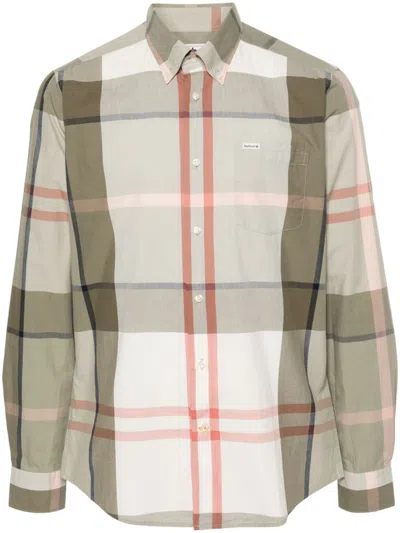 Barbour Olive Regular Check Shirt In Green