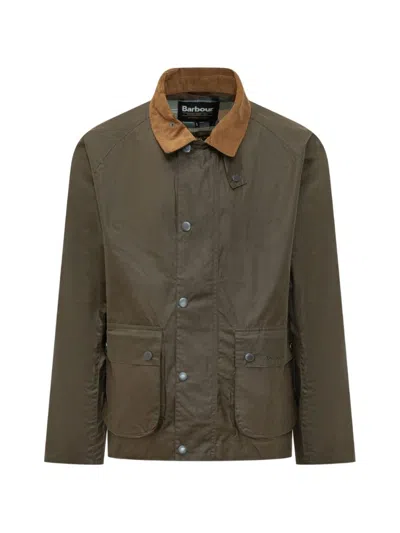 Barbour Olive Shirt Collar Jacket In Green