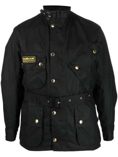 Barbour Original Waxed Windbreaker In Black