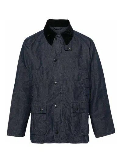 Barbour Os Bedale Wax Jacket In Blue