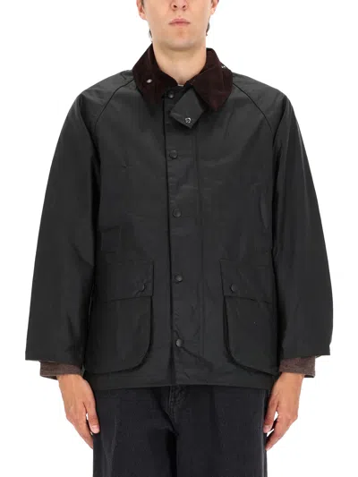 Barbour Os Bedale Waxed Jacket In Black