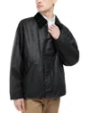 Barbour Transporter Press-stud Shirt Jacket In Black