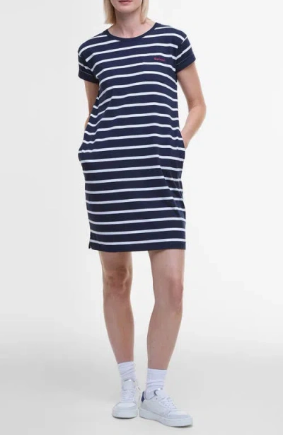 Barbour Otterburn Stripe Cotton T-shirt Dress In Navy