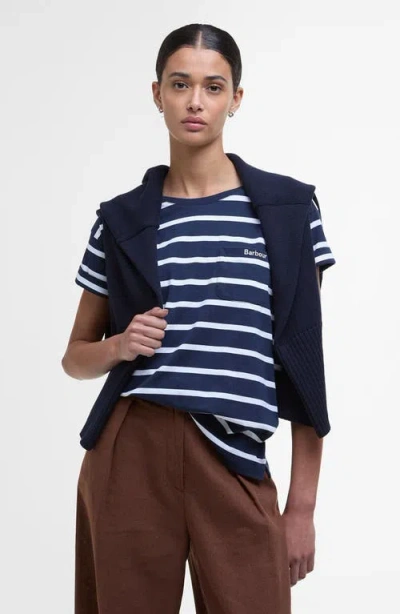 Barbour Otterburn Stripe T-shirt In Navy/white