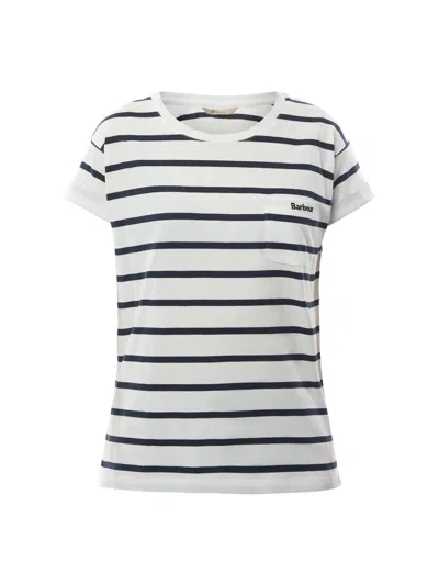 Barbour Otterburn Stripe T-shirt In White/navy