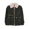 Barbour Womens Archive Olive Maxine Faux-fur-collar Waxed-cotton Jacket In Black