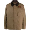 Barbour Workers Wax Jacket With Classic Collar In Brown
